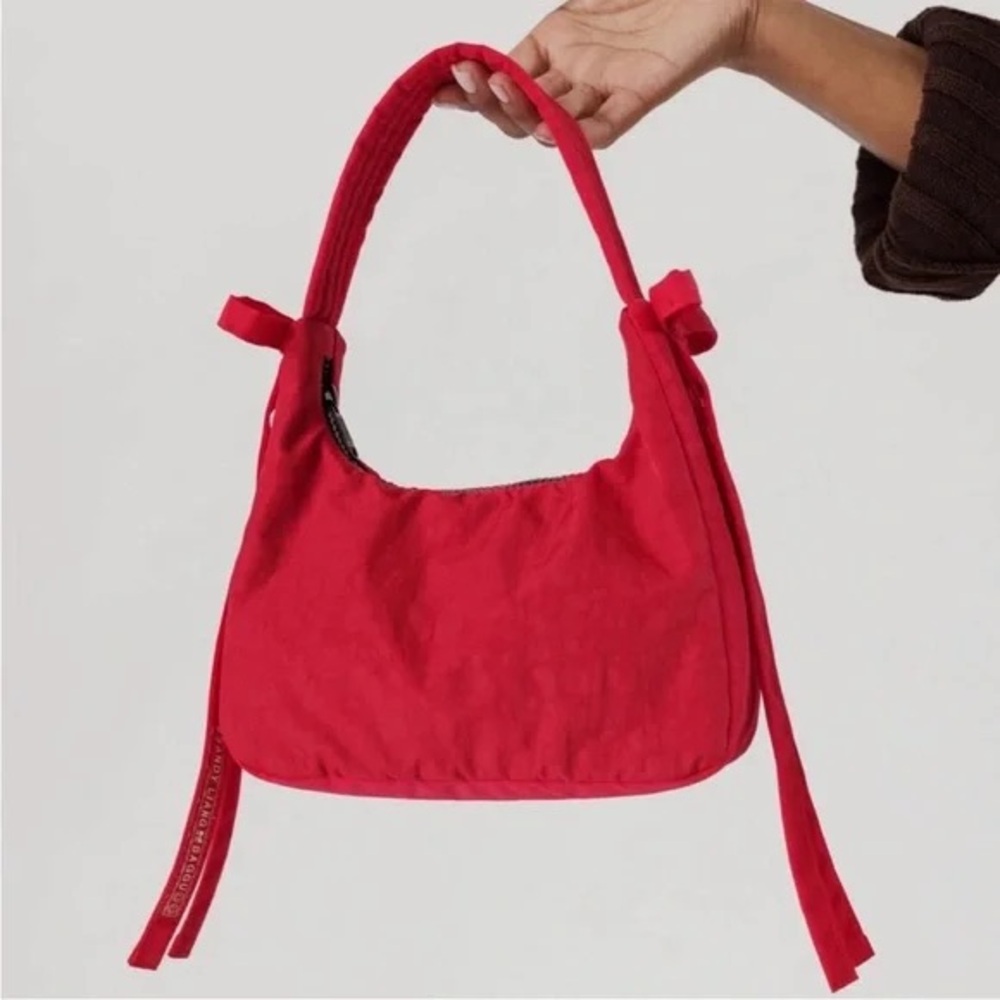 Baggu x Sandy Liang Mini Bow Bag in Candy Apple/Red